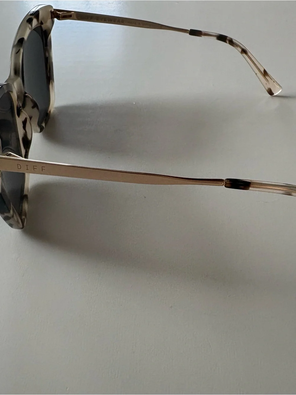 Diff Eyewear Tortoise Acetate Sunglasses with Dark Gray Lenses